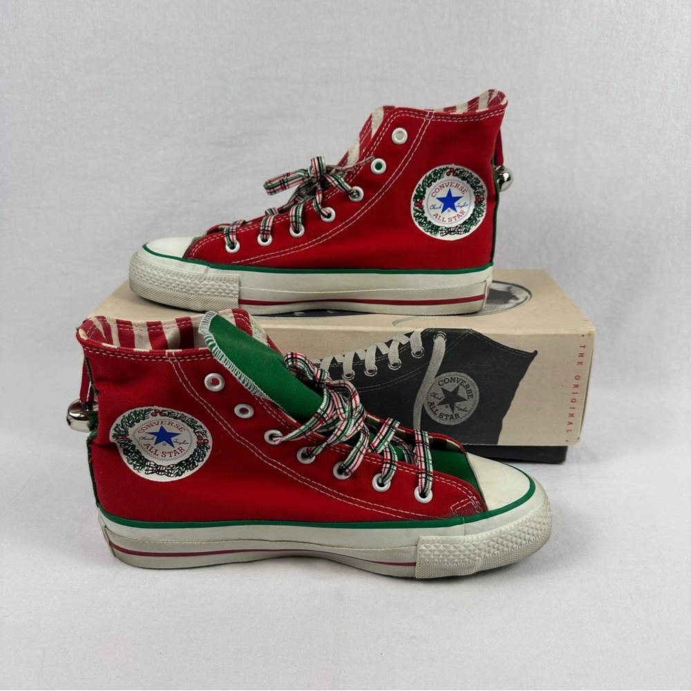 VINTAGE Converse All Star Christmas Too Jester High Top Sneakers - Made in USA